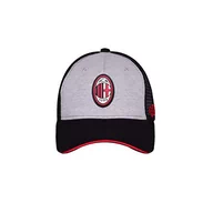 Czapki damskie - AC Milan Czapka Trucker z daszkiem i siatkówką, Bawełna, Poliester, Szary, Czarny, Czerwony Rozmiar Regulowany - miniaturka - grafika 1