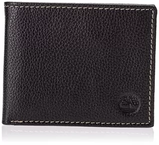 Portfele - Timberland Męski skórzany portfel z dołączoną kieszenią z klapką, Czarny (Sportz), rozmiar uniwersalny - grafika 1