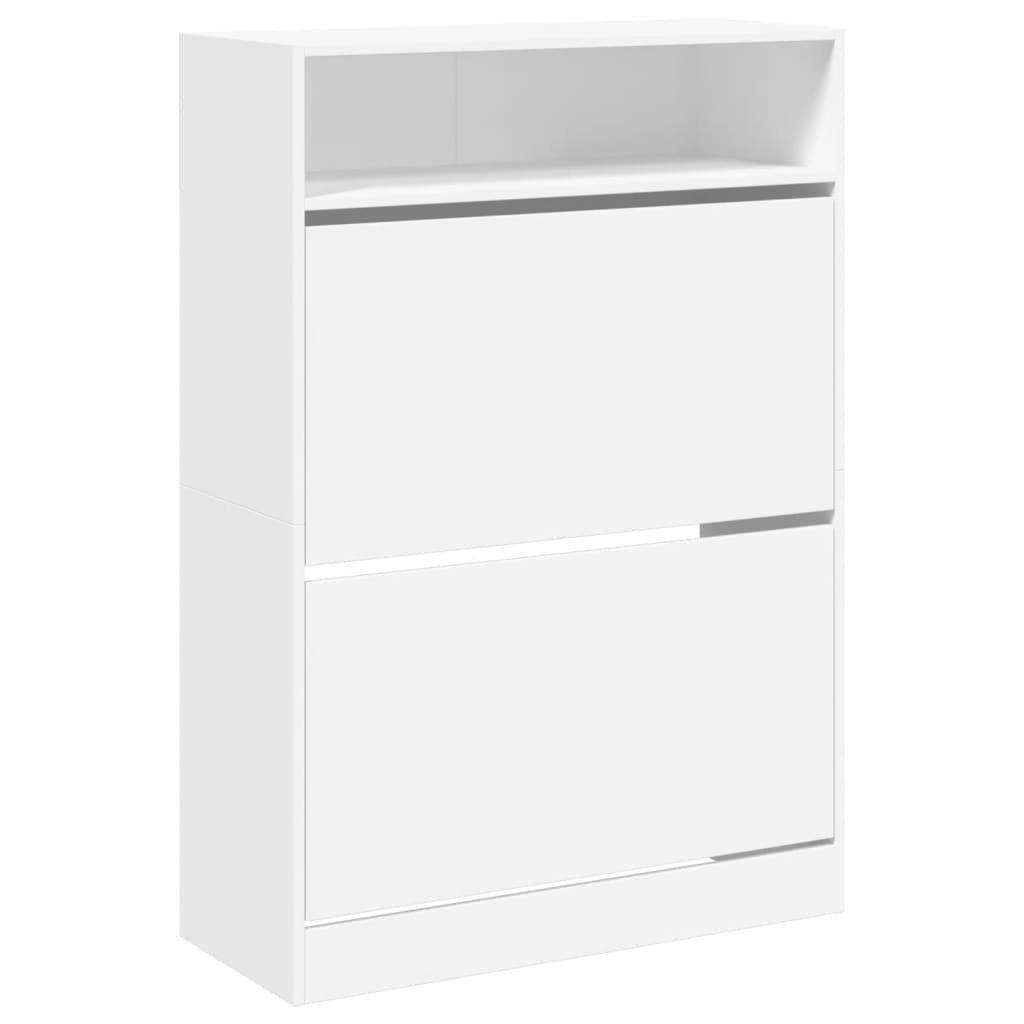 vidaXL Szafka na buty z 2 klapami biała 80x34x116 cm