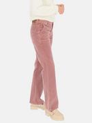 Spodnie damskie - Różowe spodnie sztruksowe z kieszeniami i prostymi nogawkami Red Button Bibette - miniaturka - grafika 1
