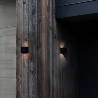 Lampy ogrodowe - Ideallux Ideal Lux kinkiet zewnętrzny LED Atom, czarny, 10 cm, metalowy - miniaturka - grafika 1