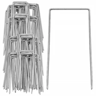 Szpilki do agrowłókniny 15x7 cm metalowe kotwy srebrne 100 szt. - Agrowłókniny - miniaturka - grafika 1