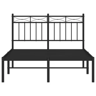 Metalowa rama łóżka z wezgłowiem, czarna, 120x190 cm Lumarko! - Łóżka - miniaturka - grafika 4