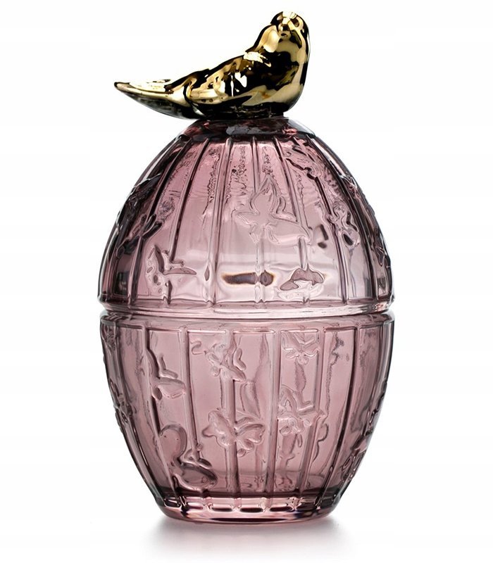 Szklany Organizer na Biżuterię Szkatułka Zamykane Małe Pudełko Różowe