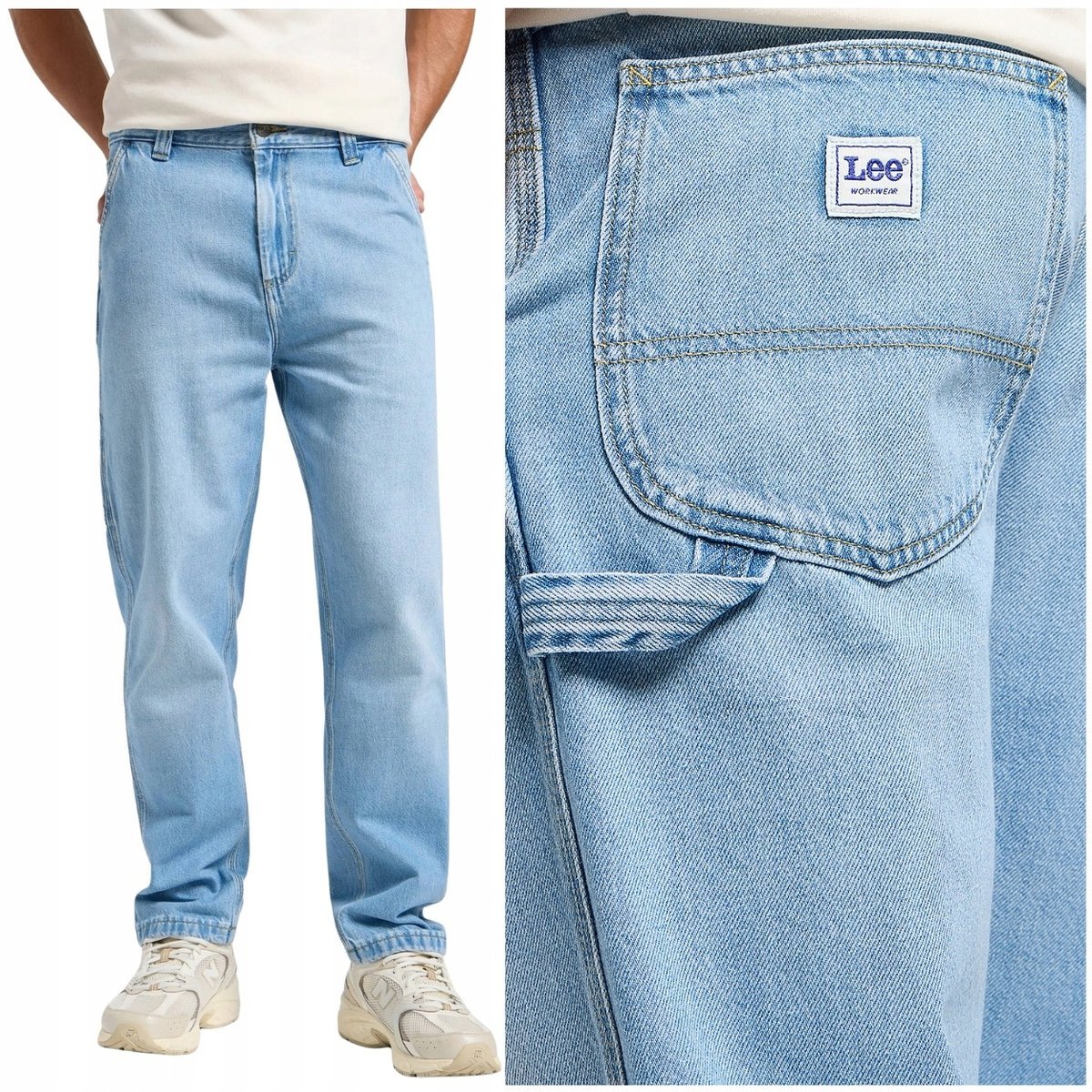 Lee CARPENTER Noland WORKWEAR luźne spodnie jeansowe bez streczu W36 L32