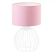 Lampy stojące - Biała lampka nocna dla dzieci z różowym abażurem NASHVILLE - miniaturka - grafika 1