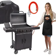 Grille gazowe - GRILL GAZOWY DEKRAFT CZARNY (NEVADA) 4+1 (11,2+ 2,5 kW) - RUSZT ŻELIWNY+POKROWIEC - miniaturka - grafika 1