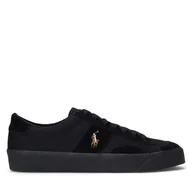 Sneakersy męskie - Sneakersy Polo Ralph Lauren 816913476003 Czarny - miniaturka - grafika 1