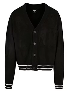 Urban Classics Męski kardigan Sporty Boxy Sweater, czarny, M, czarny, M - Swetry męskie - miniaturka - grafika 1