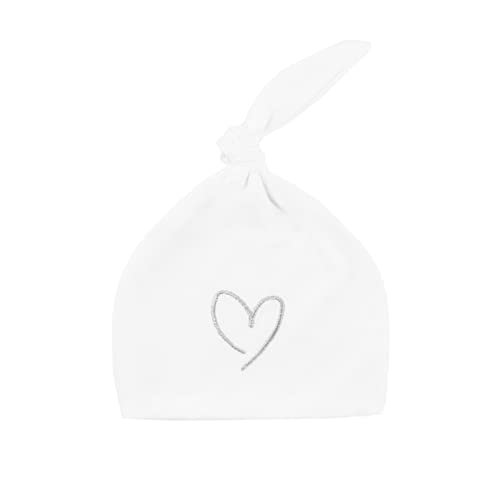 Effiki 5901832942122 biała czapka noworodka z szarym sercem, 1-3 miesiące