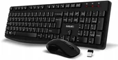 Zestawy myszka + klawiatura - Evolveo EVOLVEO Zestaw klawiatury i myszy K1050 Bezprzewodowe 2.4GHz CZ+SK czarny K1050-BK-CZ - miniaturka - grafika 1