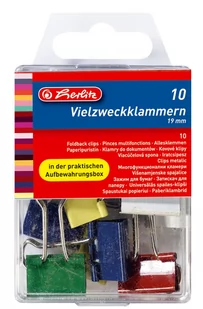 Herlitz Klamry uniwersalne 10 sztuk - Spinacze i klipsy do papieru - miniaturka - grafika 1