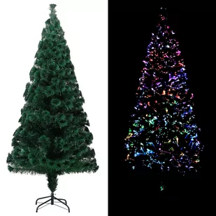 vidaXL Sztuczna choinka ze stojakiem, zielona, 240 cm, PVC - Choinki - miniaturka - grafika 1