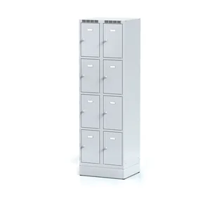 Alfa 3 Szafka ubraniowa 8-drzwiowa na cokole, drzwi szare, zamek obrotowy 1261873 - Szafki BHP - miniaturka - grafika 1
