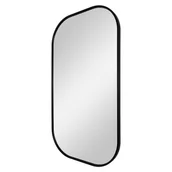 Lustra - Lustro łazienkowe owalne 50x90 cm Dubiel Vitrum Luis w ramie czarny szczotkowany - miniaturka - grafika 1