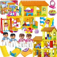 Klocki - KLOCKI KONSTRUKCYJNE DUŻY ZESTAW DOM RODZINNY DOMEK PIĘTROWY FAMILY 102 EL. - miniaturka - grafika 1