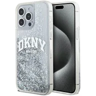 Etui i futerały do telefonów - Oryginalne Etui APPLE IPHONE 15 PRO MAX DKNY Hardcase Liquid Glitter Big Logo (DKHCP15XLBNAET) białe - miniaturka - grafika 1