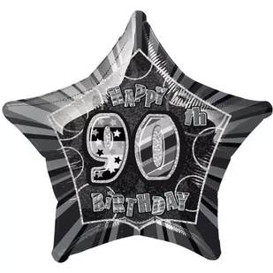 Unique Balon foliowy "Urodziny 90", czarny, UNIQUE, 20" STR U55392 - Balony i akcesoria - miniaturka - grafika 1