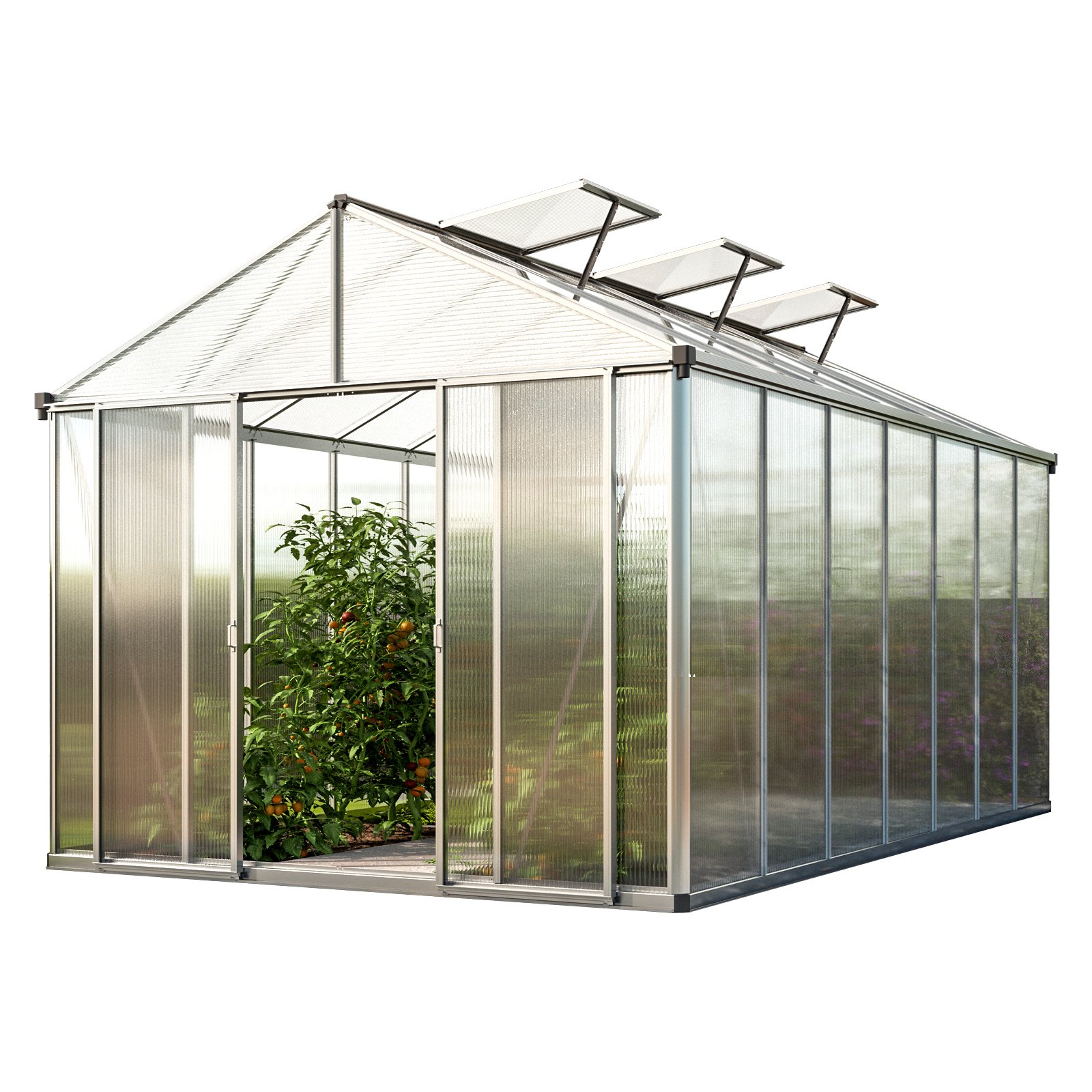 GFP szklarnia RUBIN 7 rama aluminiowa 262x445 cm - grube panele poliwęglanowe ok. 10 mm