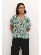 Koszulki i topy damskie - Kaffe Koszulka w kolorze turkusowo-zielono-czarnym - miniaturka - grafika 1