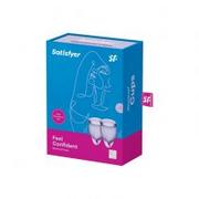 Czyszczenie zabawek erotycznych - satisfyer (ge) Feel Confident Menstrual Cup Set Lila - miniaturka - grafika 1