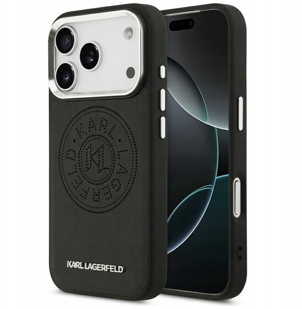 Karl Lagerfeld Point & Metal Logo MagSafe Case for iPhone 17 Pro Black