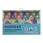 Zakreślacze - Zakreślacze metaliczne Paperdot, 6 kolorów - miniaturka - grafika 1