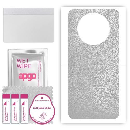 folia naklejka skórka strukturalna na TYŁ do Xiaomi Poco C61 - Skóra Srebrna - apgo SKINS