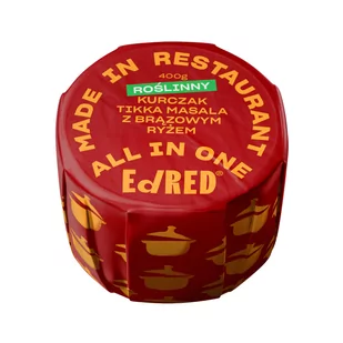Rzemieślnicza konserwa w puszce Ed RED All in On Roślinny kurczak tikka masala z brązowym ryżem 400 g - ONE SIZE - Szybkie dania obiadowe - miniaturka - grafika 1