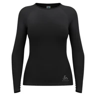 Bluzy sportowe damskie - Bluza termoaktywna damska Odlo Performance Light Eco BL Top Crew Neck LS - miniaturka - grafika 1