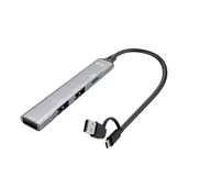 Huby USB - i-Tec CAHUBMETALMINI4 USB-C/USB-A Metal HUB 1x USB 3.0 + 3x USB 2.0 Szary - miniaturka - grafika 1