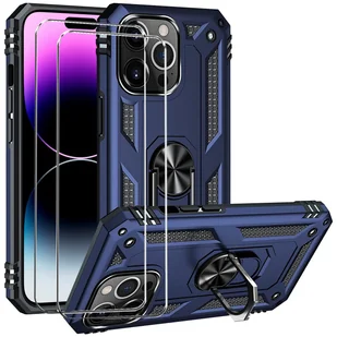 zestaw ochronny 2 w 1 dla Apple iPhone 13 składa się z 2x szklanej osłony ekranu 9H i 1x silikonowego etui - niebieska osłona - Etui i futerały do telefonów - miniaturka - grafika 1