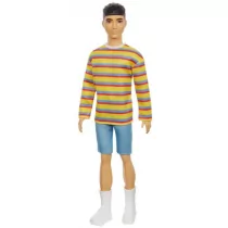 Mattel Lalka Barbie Fashionistas Ken Bluza kolorowe paski GXP-783778 - Lalki dla dziewczynek - miniaturka - grafika 2
