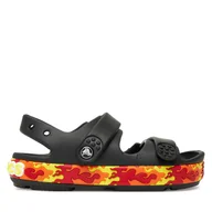 Buty dla chłopców - Sandały Crocs Crocband Cruiser Flames Sandal Kids 211268 Czarny - miniaturka - grafika 1
