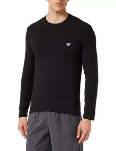 Emporio Armani Męski t-shirt z długim rękawem Soft Modal, czarny, M - Koszulki męskie - miniaturka - grafika 1