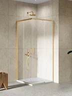 Kabiny prysznicowe - Kabina prysznicowa prostokątna 90x80 złota szczotkowana D-0782A/D-0781A Prime New Trendy Gold Brushed - miniaturka - grafika 1