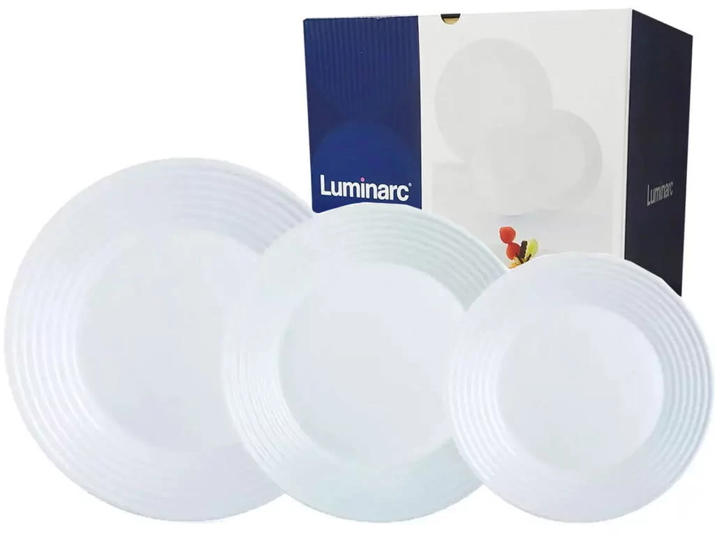 Luminarc Elegancki zestaw obiadowy HARENA biały 18 cz L3270