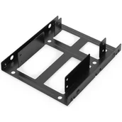 Obudowy i kieszenie na dyski twarde - Digitus Ramka montażowa/Adapter SSD/HDD 2x 2.5" do 3.5" (ATA, SATA, SSD) metalowa ,zestaw z kablami, czarna DA-70434 - miniaturka - grafika 1