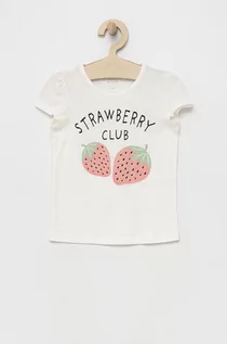 Koszulki dla dziewczynek - Name it t-shirt bawełniany dziecięcy kolor biały - - grafika 1