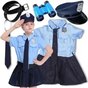 Stroje karnawałowe - STRÓJ PRZEBRANIE POLICJANTKI POLICJANTKA PANI POLICJANT KARNAWAŁ 128 134 CM - miniaturka - grafika 1