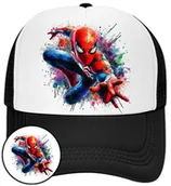 Czapki i chusty sportowe męskie - Czapka z Daszkiem SpiderMan Czarna z Nadrukiem Na Lato Siatka Bejsbolówka - miniaturka - grafika 1