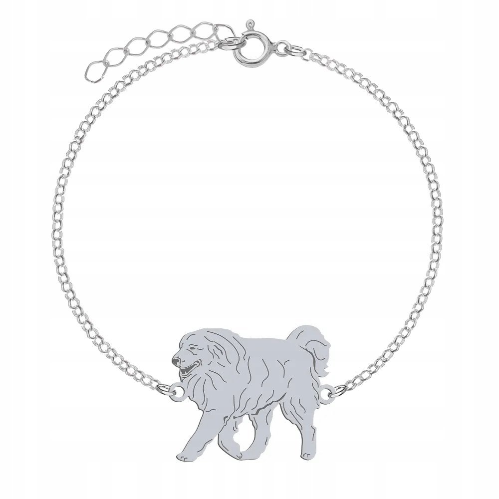 Bransoletka Srebrna z psem Pirenejski Pies Górski 925 Kobieta GRAWER GRATIS