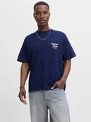 Koszulki męskie - Jack & Jones Koszulka "Jormorrebro" w kolorze granatowym - miniaturka - grafika 1