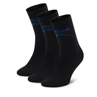 Skarpetki męskie - Zestaw 3 par wysokich skarpet unisex Reebok R0258-SS24 (3-pack) Czarny - miniaturka - grafika 1