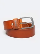 Paski - BIG STAR Skórzany pasek w kolorze jasnobrązowym - miniaturka - grafika 1