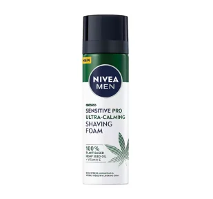 Nivea Men Sensitive Pro Ultra-Calming Shaving Foam pianka do golenia z olejem z nasion konopnych 200ml - Kosmetyki do golenia - miniaturka - grafika 1