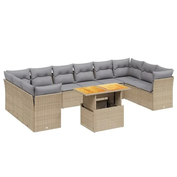 Zestaw mebli ogrodowych modułowych beżowy rattan PE 62 x 62 x 69 cm