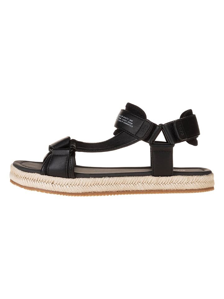 Pepe Jeans FOOTWEAR Skórzane sandały w kolorze czarnym
