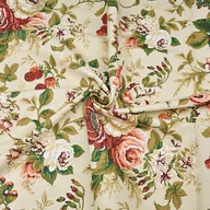 Pasmanteria - Tkanina bawełniana kwiaty róże angielskie na beżowym tle - miniaturka - grafika 1