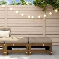 Komplety wypoczynkowe - vidaXL Podnóżki ogrodowe z poduszkami, 2 szt., miodowe, drewno sosnowe - miniaturka - grafika 1